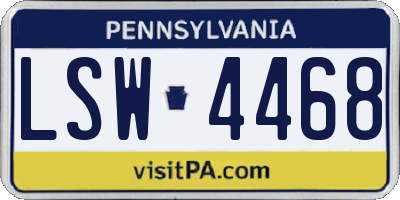 PA license plate LSW4468
