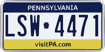 PA license plate LSW4471