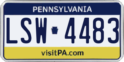 PA license plate LSW4483