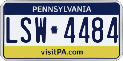 PA license plate LSW4484