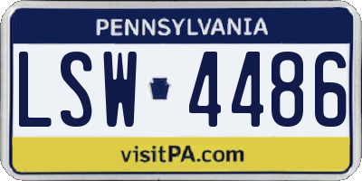 PA license plate LSW4486