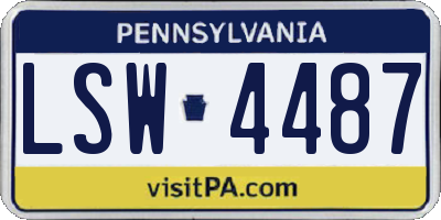 PA license plate LSW4487