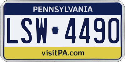 PA license plate LSW4490