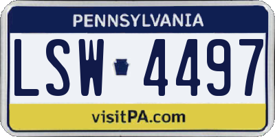 PA license plate LSW4497