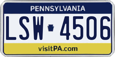 PA license plate LSW4506