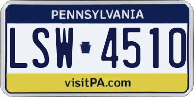 PA license plate LSW4510