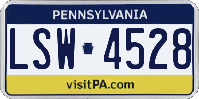 PA license plate LSW4528