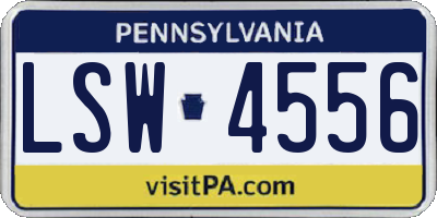 PA license plate LSW4556