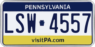 PA license plate LSW4557