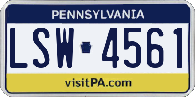 PA license plate LSW4561
