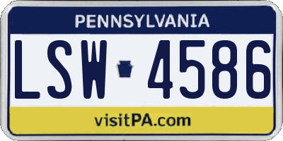 PA license plate LSW4586