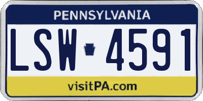 PA license plate LSW4591