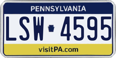 PA license plate LSW4595