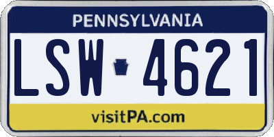 PA license plate LSW4621