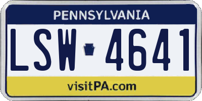 PA license plate LSW4641