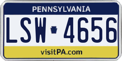 PA license plate LSW4656