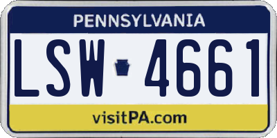 PA license plate LSW4661