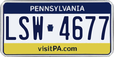 PA license plate LSW4677