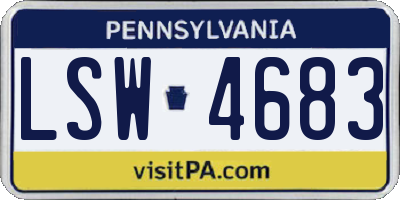 PA license plate LSW4683