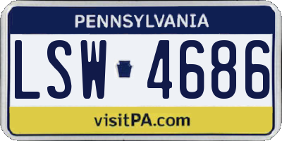 PA license plate LSW4686