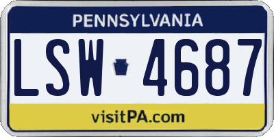 PA license plate LSW4687