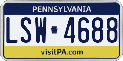PA license plate LSW4688