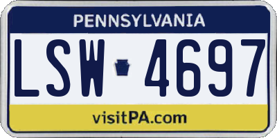 PA license plate LSW4697
