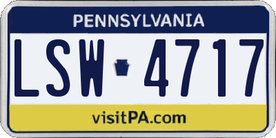 PA license plate LSW4717