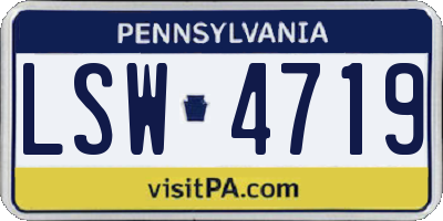 PA license plate LSW4719