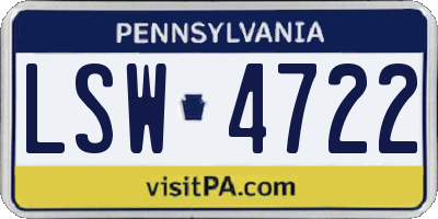 PA license plate LSW4722