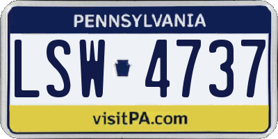 PA license plate LSW4737