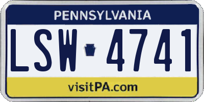 PA license plate LSW4741