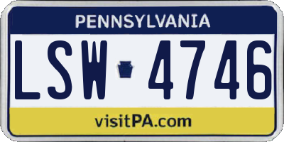 PA license plate LSW4746