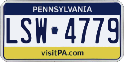 PA license plate LSW4779