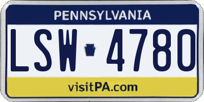 PA license plate LSW4780