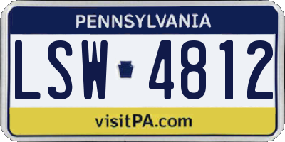 PA license plate LSW4812