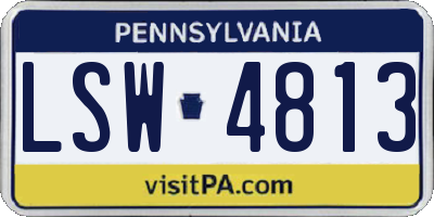 PA license plate LSW4813