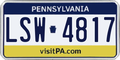 PA license plate LSW4817