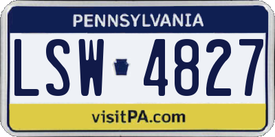 PA license plate LSW4827