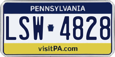 PA license plate LSW4828
