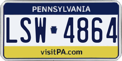 PA license plate LSW4864