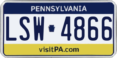 PA license plate LSW4866