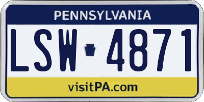 PA license plate LSW4871