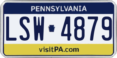 PA license plate LSW4879