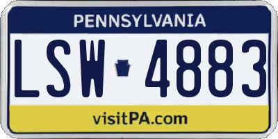 PA license plate LSW4883