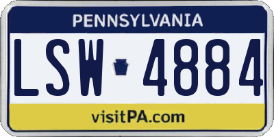 PA license plate LSW4884