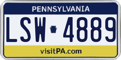 PA license plate LSW4889