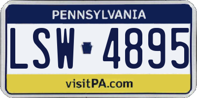 PA license plate LSW4895