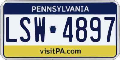 PA license plate LSW4897