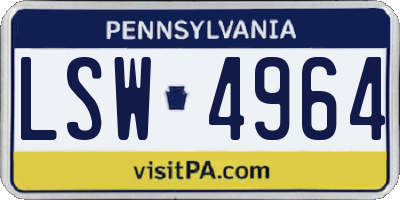 PA license plate LSW4964